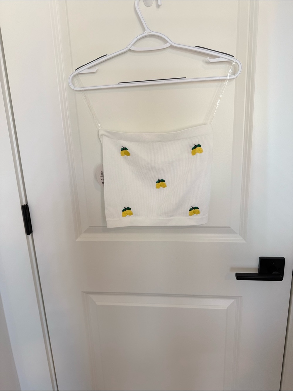 Juniors White Lemon Embroidered Tube Top